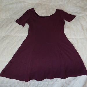 Plum Divided Fit & Flare Dress